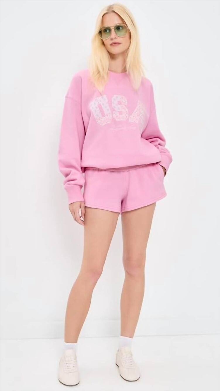 LoveShackFancy Ellowynn Short Sunbeam Pink M NWT Athleisure Chic